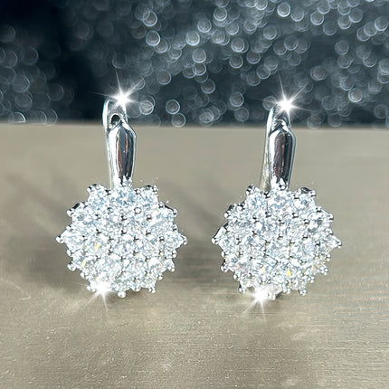 Luxurious Sunflower Zirconia Earrings