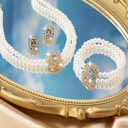 Chic French Pearl Jewelry Set