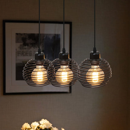 Vintage-Style Pendant Lamp - Adjustable Arm, Black Finish
