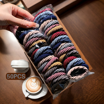 50pcs High-Elastic Sports Hair Ties