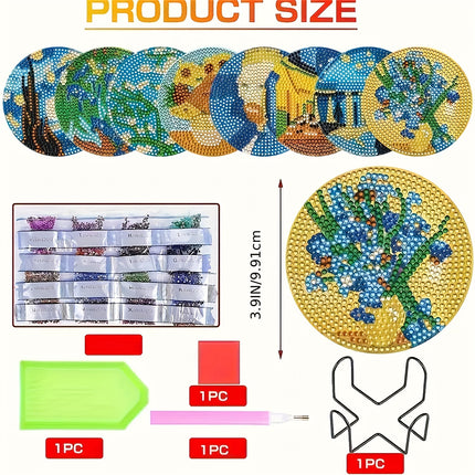 8pcs Diamond Art Coaster Set