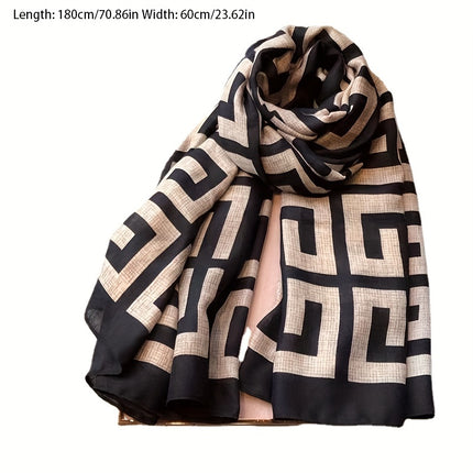 Elegant Geometric Pattern Women’s Scarf