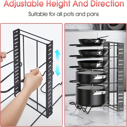 Upgraded 8-Tier Metal Pot Rack with Hooks
