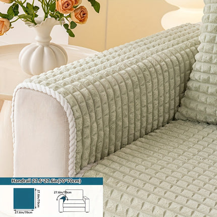 Plaid Plush Sofa Cover - Warm, Soft, Pet-Friendly Protector