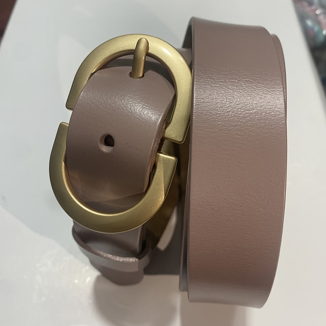 Double D Buckle Leather Belt