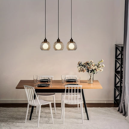 Vintage-Style Pendant Lamp - Adjustable Arm, Black Finish
