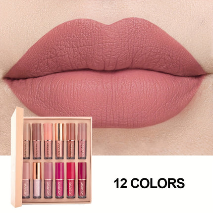 12-Color Smudge-Proof Lip Gloss Set