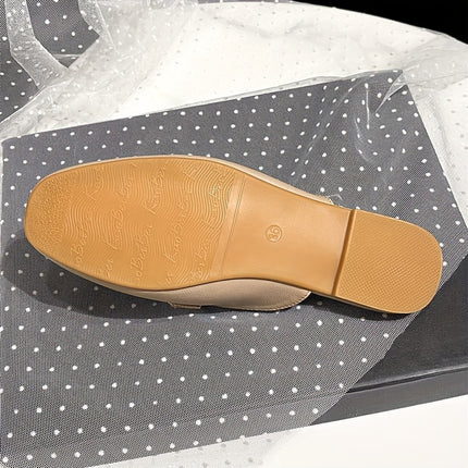 Elegant Beige Slip-On Mules