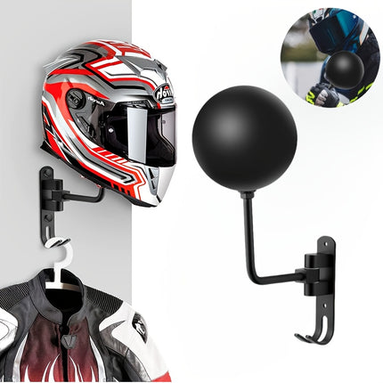 Rotatable Aluminum Motorcycle Helmet Rack – Wall-Mounted Holder
