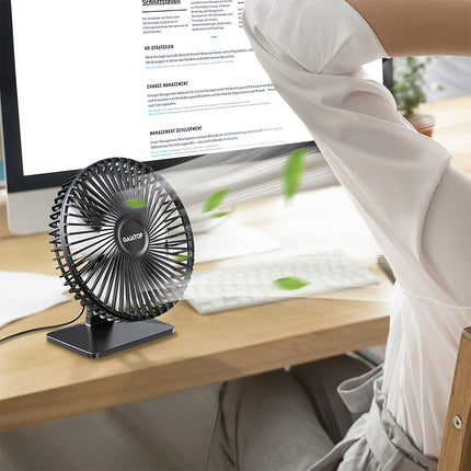 Compact USB Desk Fan – Quiet, Powerful, 3-Speed Cooling