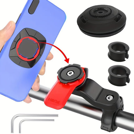 Anti-Shake Motorcycle Phone Mount – 360° Rotation Handlebar Clamp