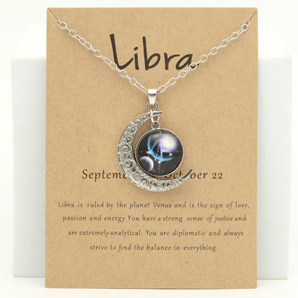 Luminous Zodiac Cross Pendant Necklace