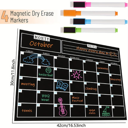 Magnetic Dry Erase Fridge Calendar - Perfect Kitchen Organizer