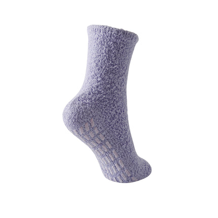 Solid Fuzzy Non-Slip Socks (5 Pairs)