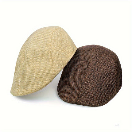 Striped Gray & Beige Lightweight Beret