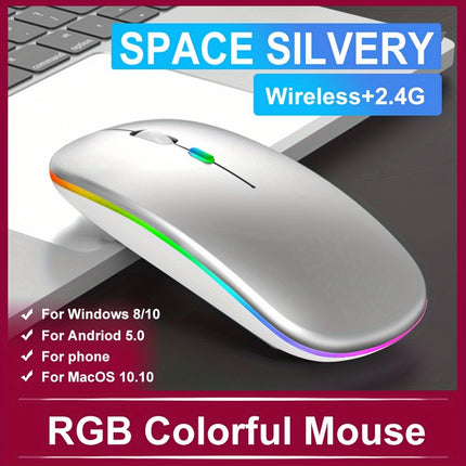 Ergonomic RGB Silent Mouse - Monti Bargains