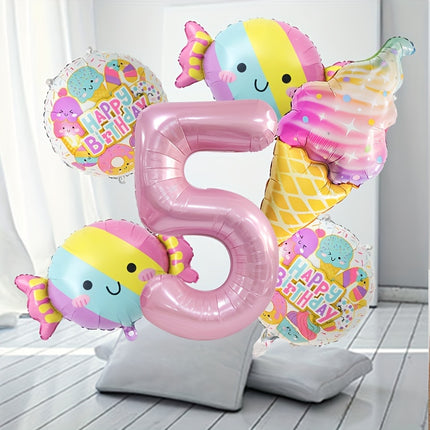Birthday Party Decorations 81.28 cm Pink Number Balloons