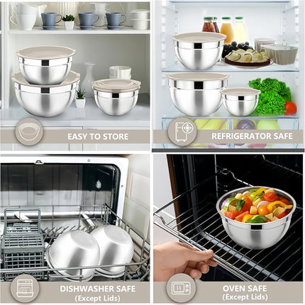14-Piece Stainless Steel Mixing Bowl Set