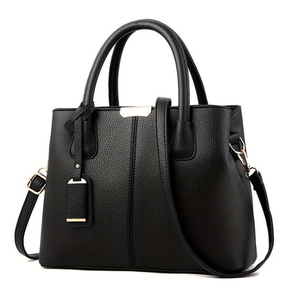 Large Gray PU Tote Bag