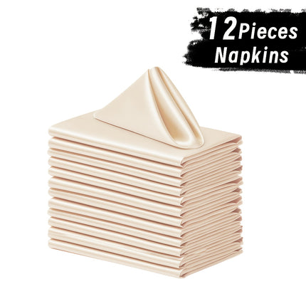 6/12pcs Luxury Soft Satin Napkins
