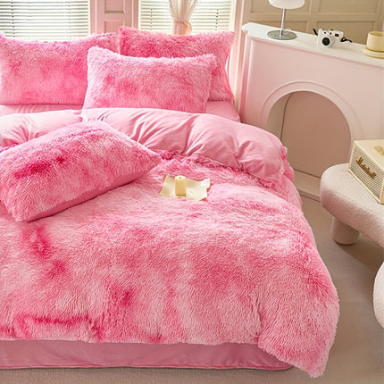 Cozy Tie-Dye Plush Duvet Cover Set – Soft & Stylish