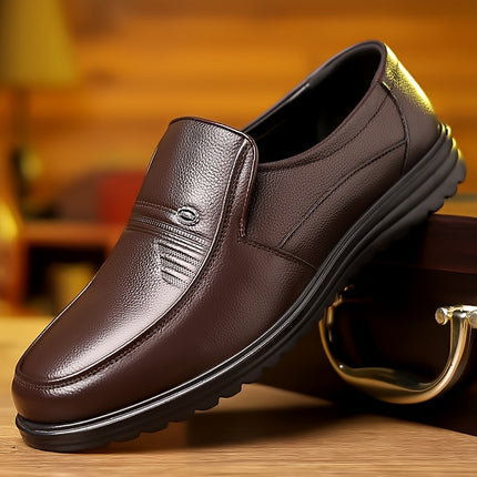 Men’s Solid Color Leather Loafers