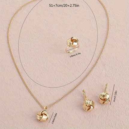 Retro Knot Flower Jewelry Set