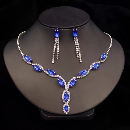Rhinestone & Pink Diamond Bridal Set