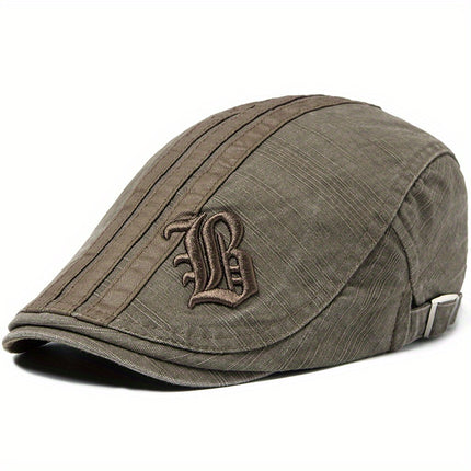 Men's Vintage Embroidered Beret Cap