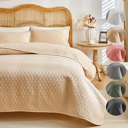 3pcs Modern Quilted Bedspread Set - All-Season Comfort