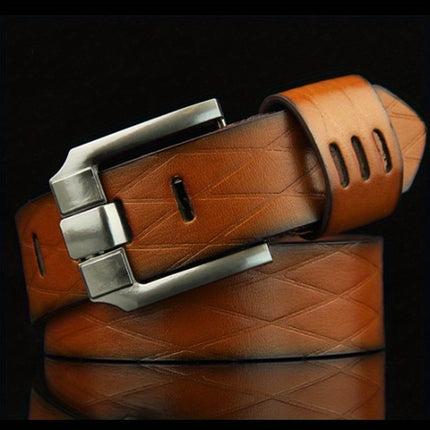 Men's PU Leather Square Pin Buckle Belt