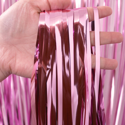 1pc, Golden Green Silvery Champagne Red Rain Streamer Backdrop