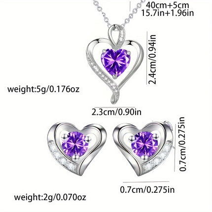 Elegant Heart-Shaped Gemstone Set