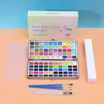 Metal Box Watercolor Set