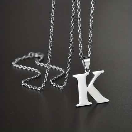 Minimalist Alphabet Stainless Steel Necklace