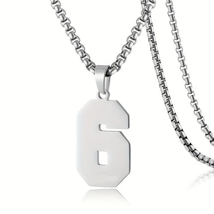 Men's Sports Number Pendant Necklace