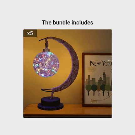 LED Ball Moon Lamp - Wrought Iron Decorative Desk Lamp