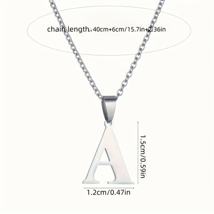 Minimalist Alphabet Stainless Steel Necklace
