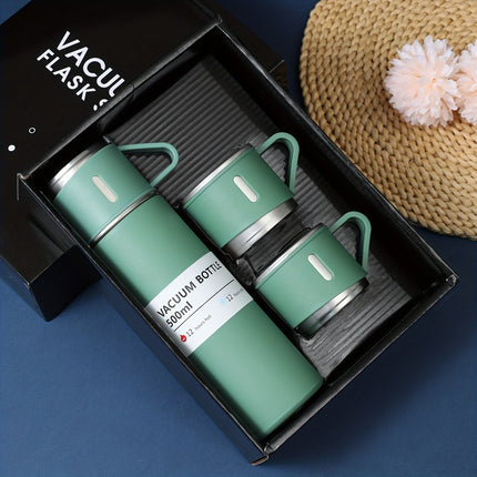 Vacuum Flask Set - Thermal Mug with Extra Cup Lids