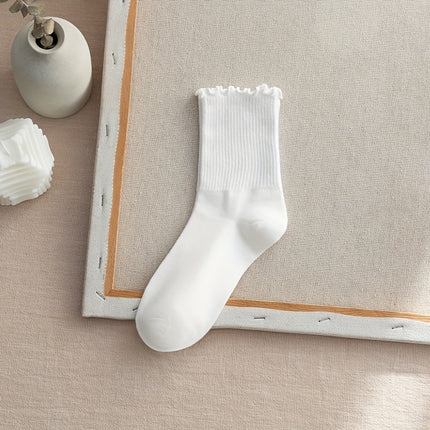 Women's Cotton Mid-Calf Lace Socks (6 Pairs)