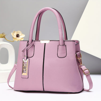Large Gray PU Tote Bag
