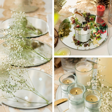 12-Pack Round Acrylic Mirror Plates