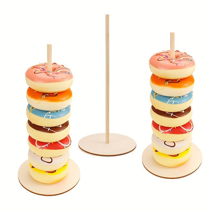 3pcs Wooden Donut Stand