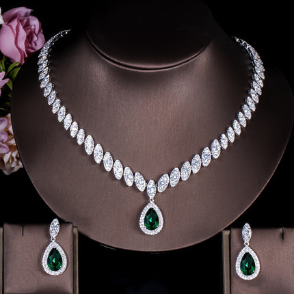 Elegant Waterdrop Zirconia Set