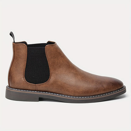Men’s Brown Elastic Ankle Boots