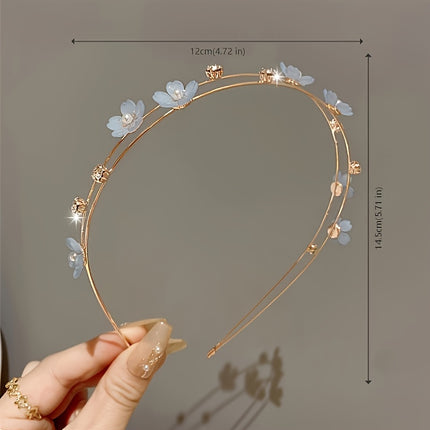 Double-Layer Rhinestone Flower Hair Clip