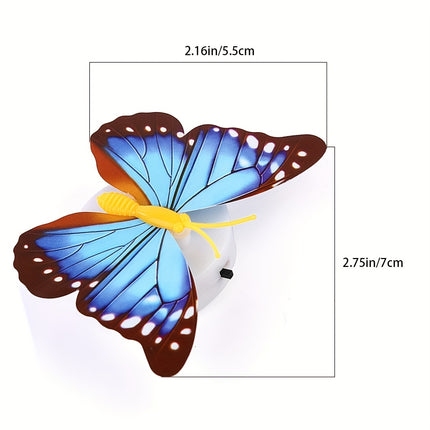 Colorful Glowing Butterfly Night Light - 3D LED Wall Sticker
