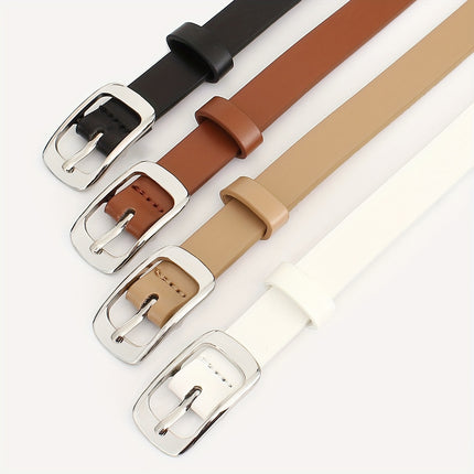 4-Pack Stylish Faux Leather Belts