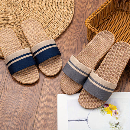 Women's Striped Linen Slippers