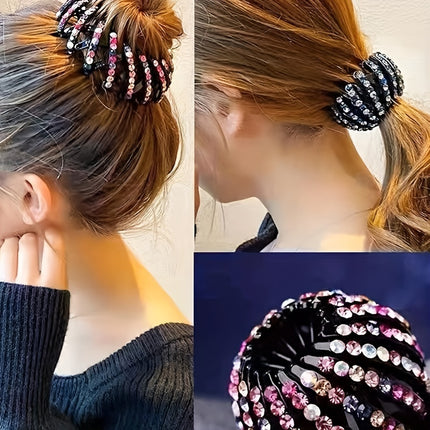 Elegant Bird Nest Rhinestone Hair Clip